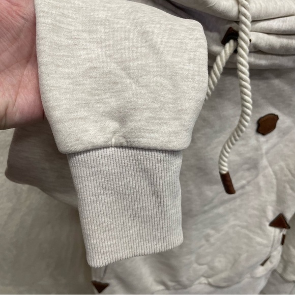 Naketano pullover sweatshirt cowl neck women’s size medium oatmeal - Picture 5 of 11